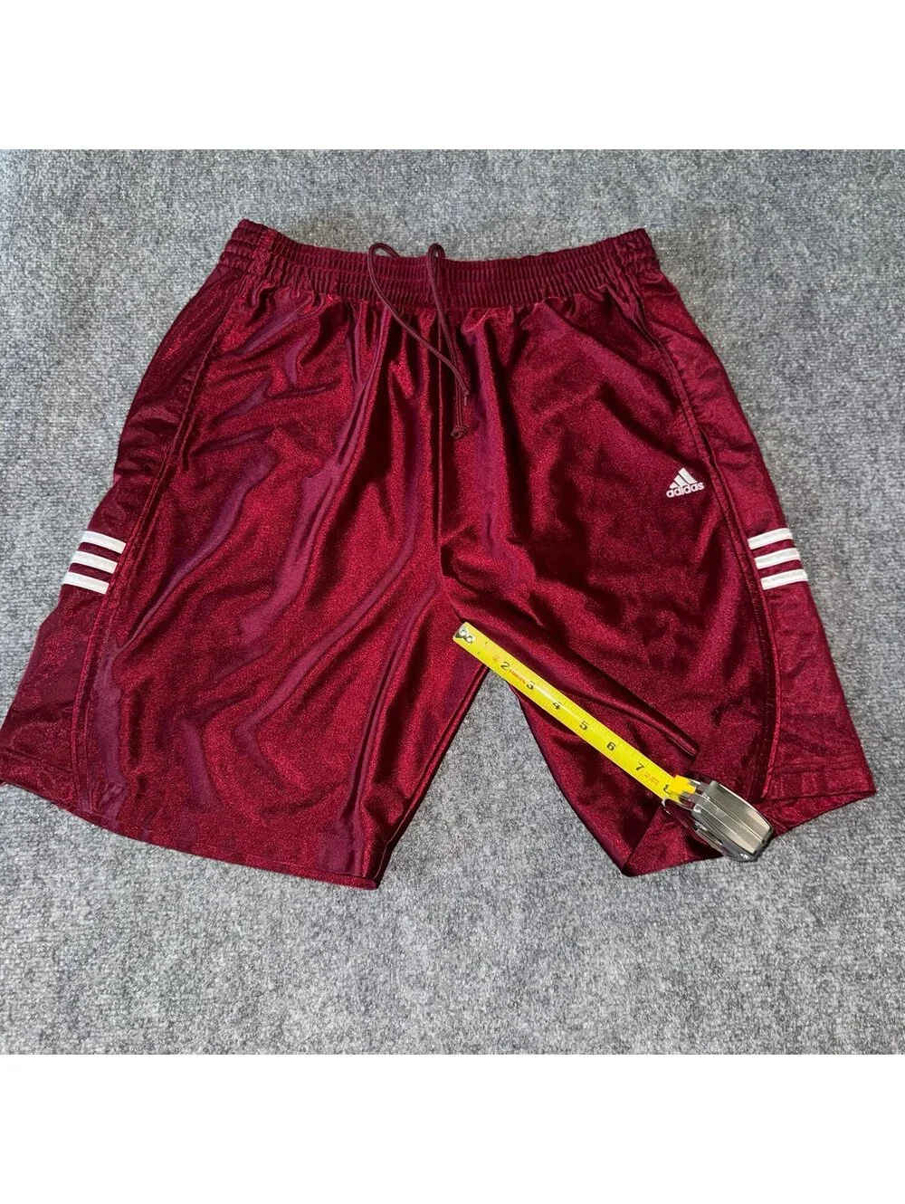 Adidas Grail Burgundy Dazzle Baggy Hoop Shorts Mens LG Vtg y2k 90s Rare